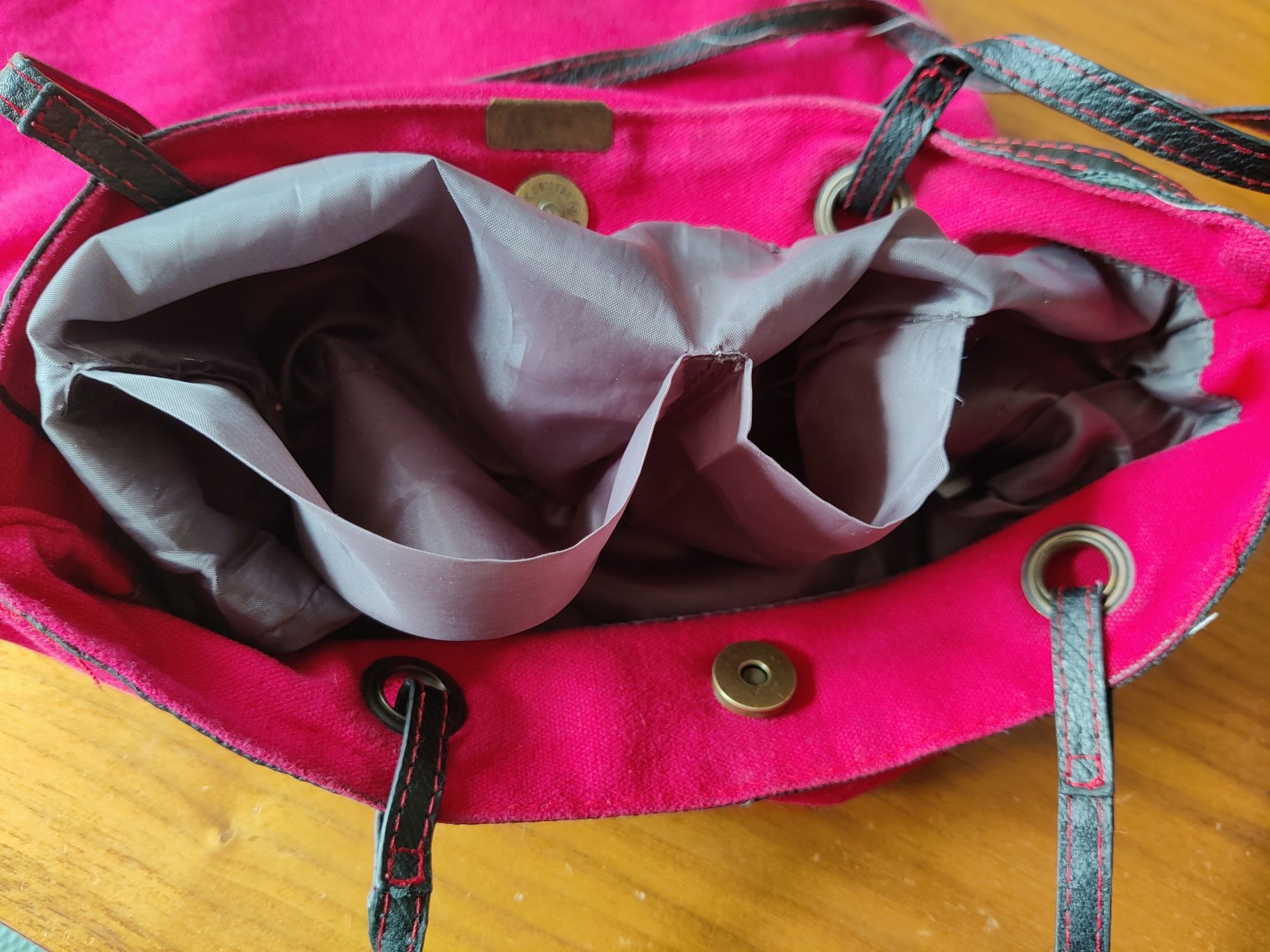 Saco vermelho, mala, de algodão, Desigual