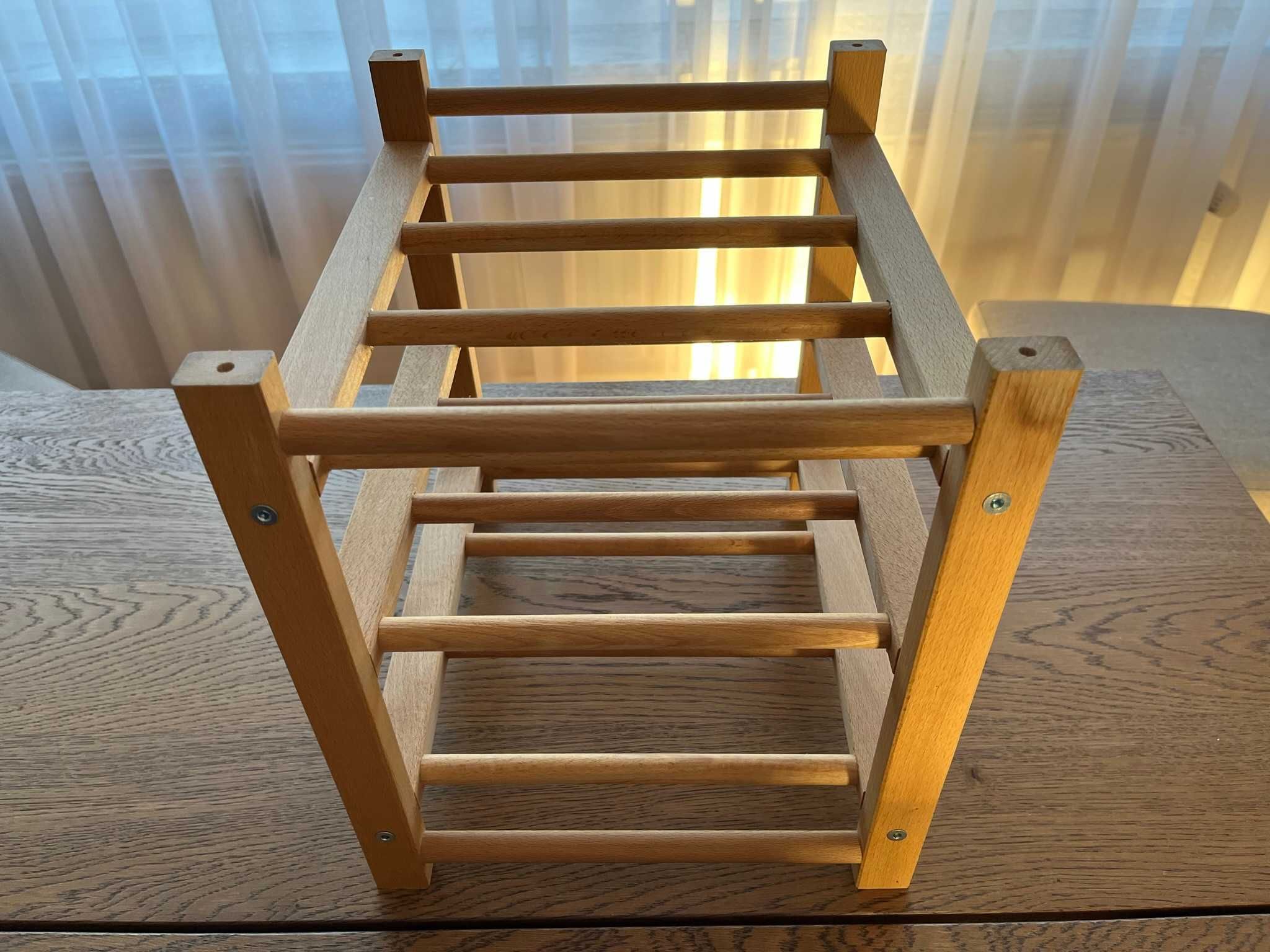Stojak na wina IKEA, lite drewno, zaolejowany – model HUTTEN