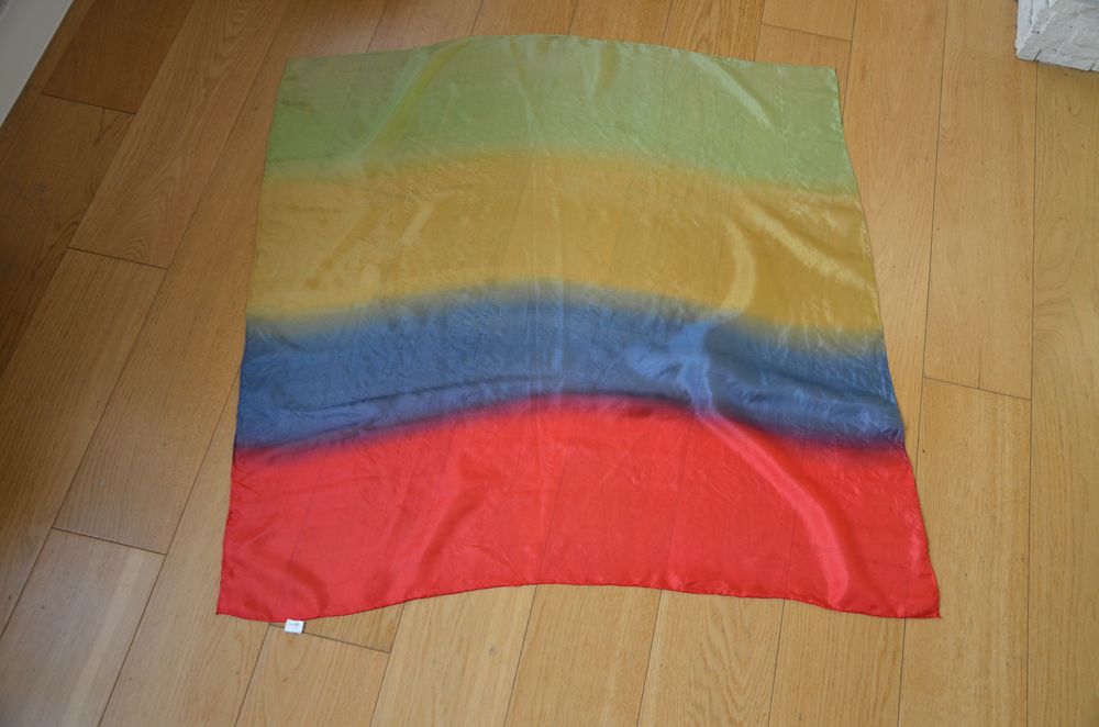 chusta kolorowa 100% jedwab pasy