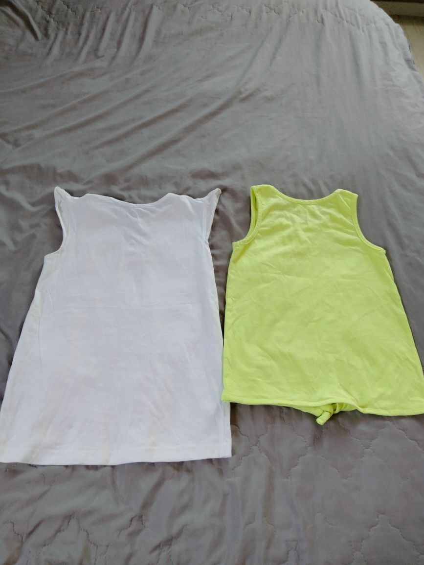 Dwie koszulki dla dziewczynki w rozmiarze 128