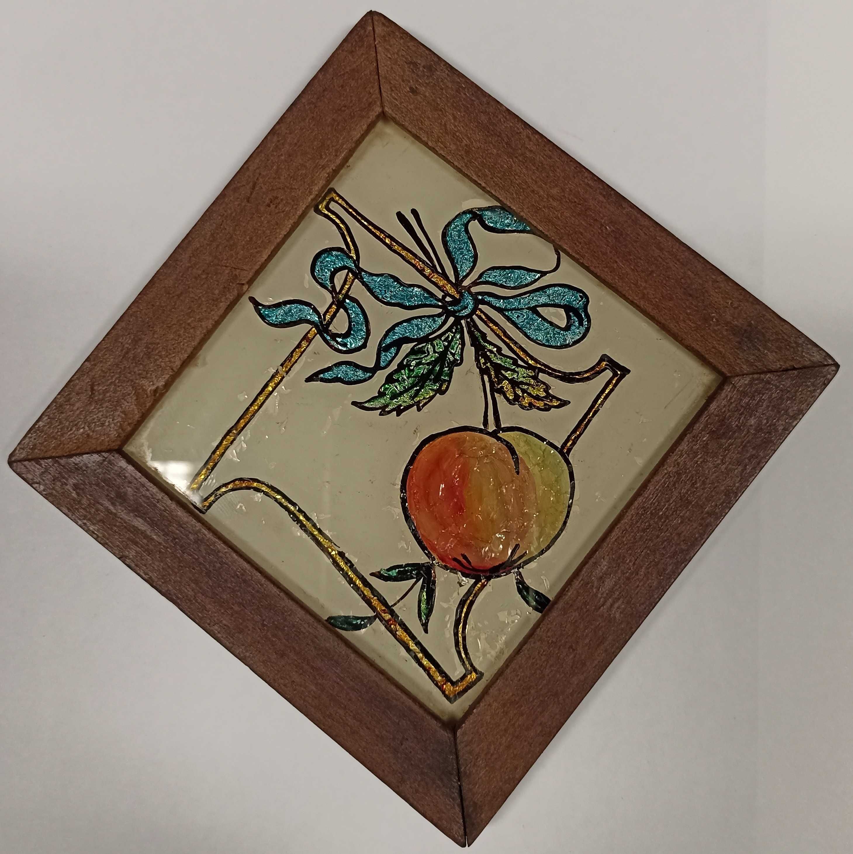 Conjunto 7 pequenos quadrinhos 11 x 11 com pinturas alusivas a frutos