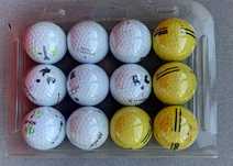 Bolas de golf novas e usadas