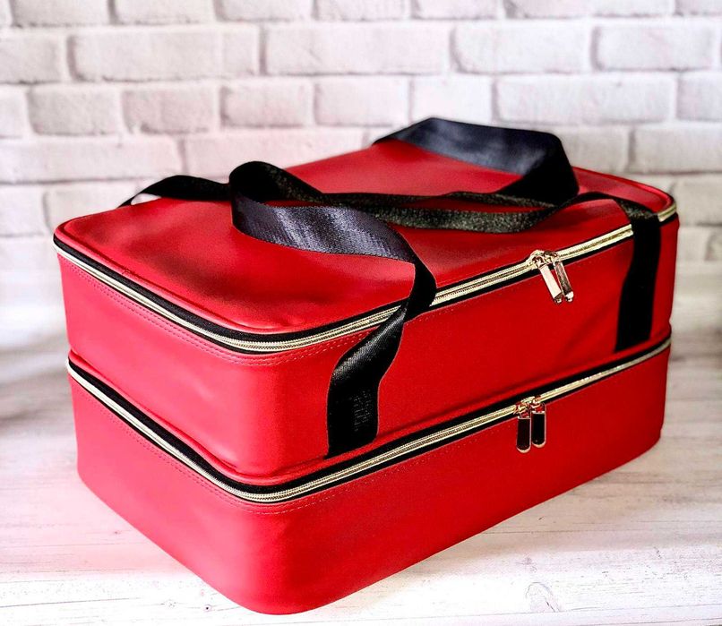 Бьюти кейс сумка мастера для косметики съемные перегородки 2-ярусная