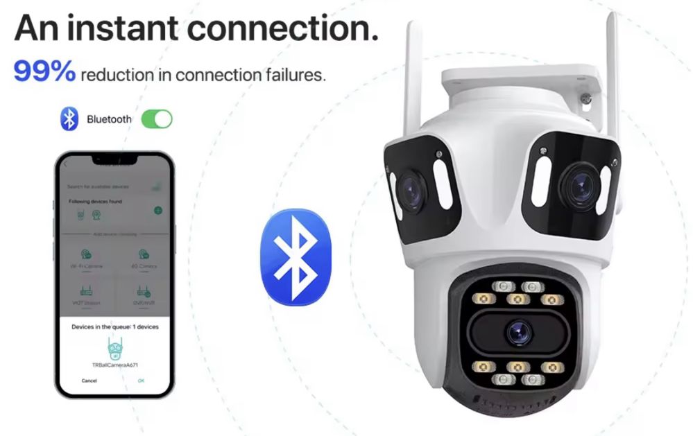 Kamera WiFi z trzema obiektywami 6K
