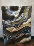 Obraz Art design  żywica kryształki żywica 60x80 cm duży styl Geode