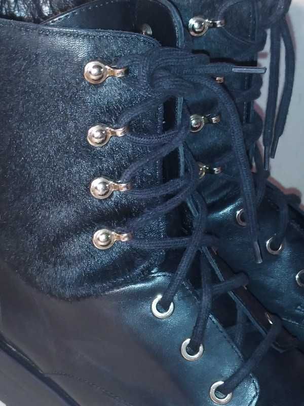 Markowe workery Massimo Dutti Zara 40 kozaki botki damskie czarne