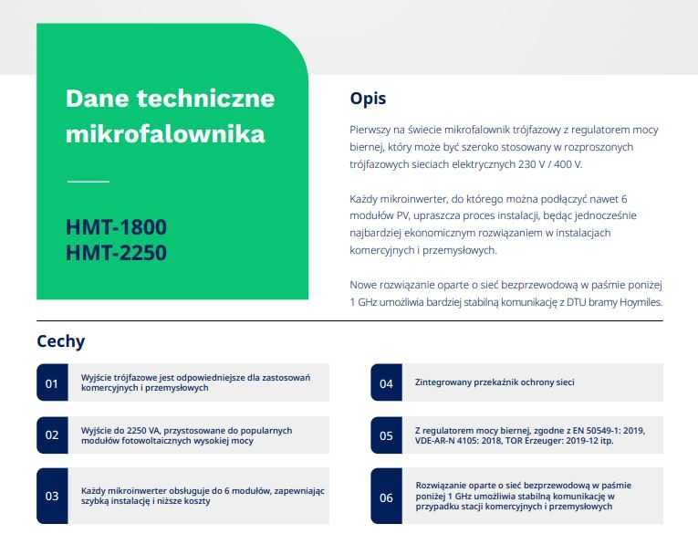 Mikroinwerter HOYMILES HMT-2250-6T 6X 470W 3F