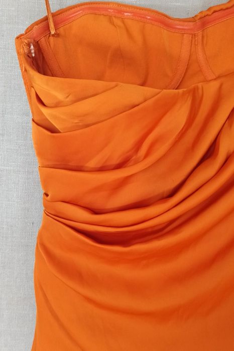 Sukienka H&M, concious koktajlowa wieczorowa weselna ruda pomarańczowa