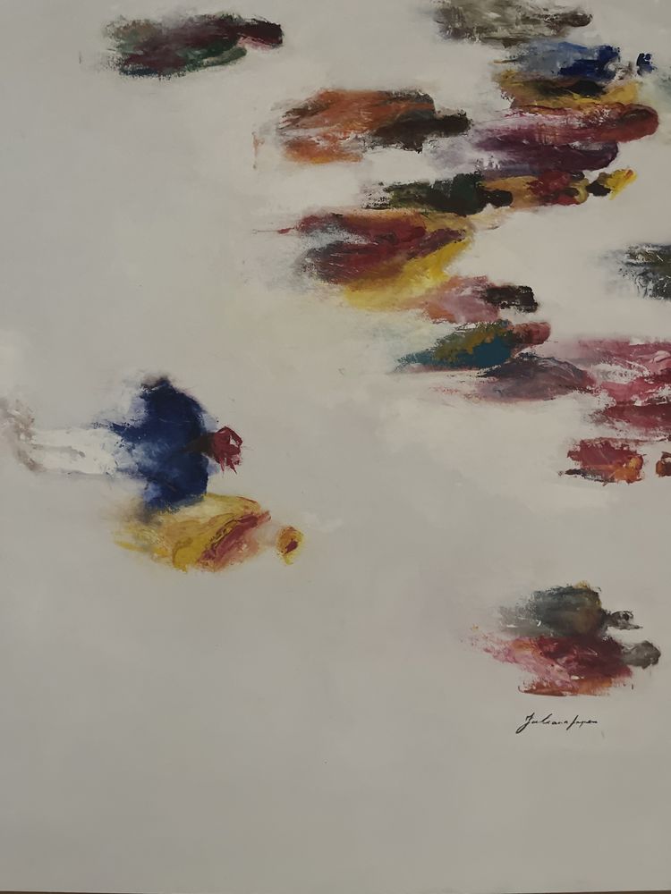 Quadro em tela, pintado e assinado pela autora