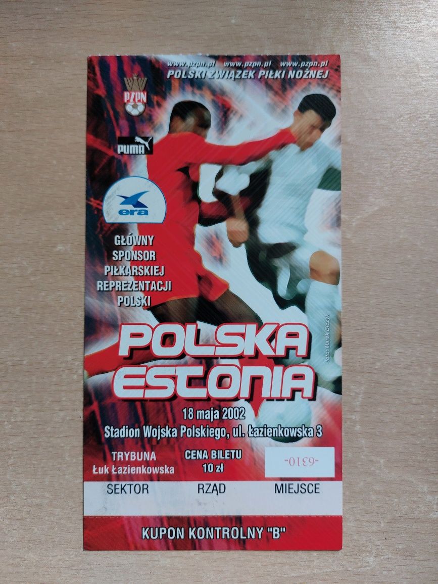 Bilet kolekcjonerski Polska Estonia 2002