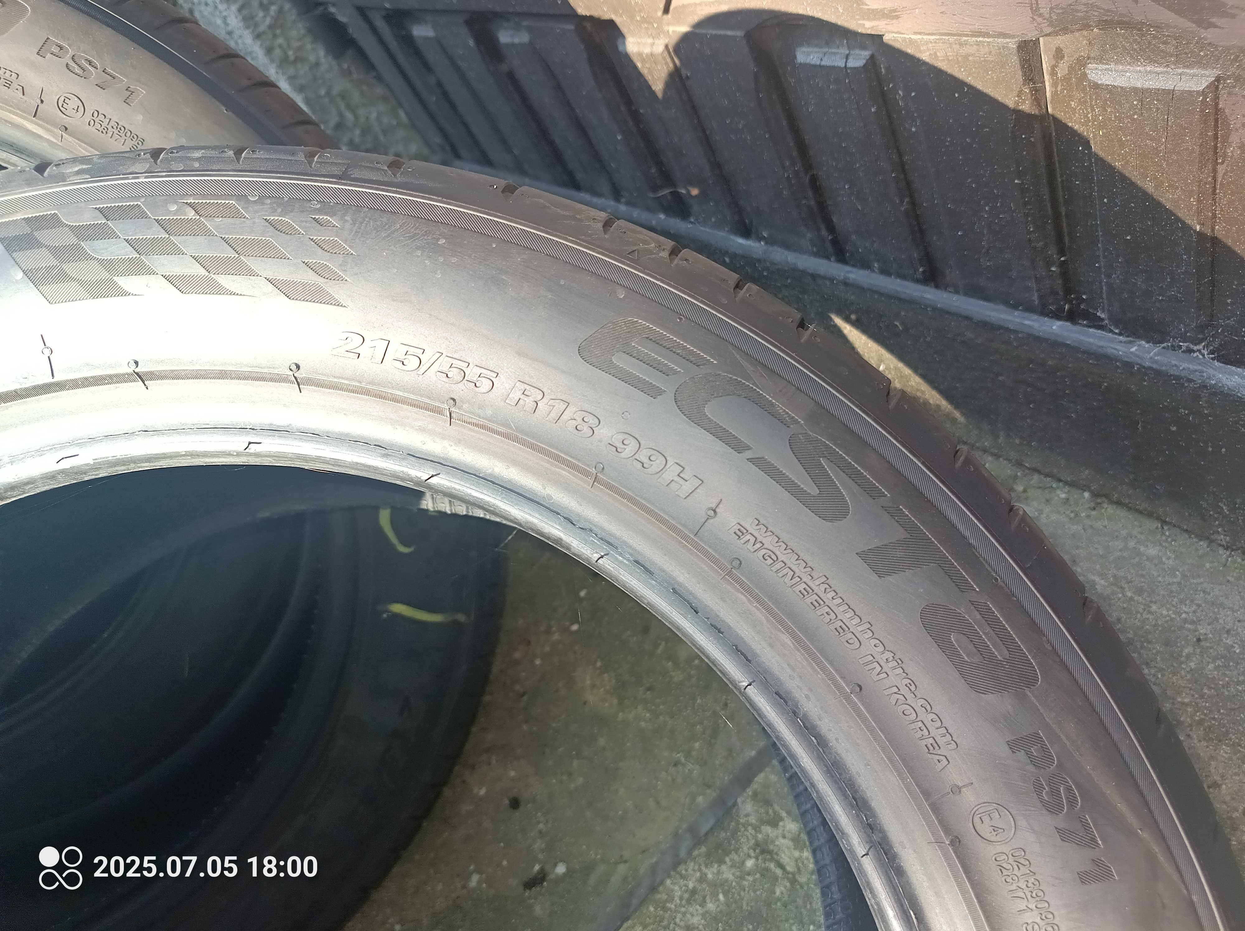 Komplet opon letnich Kumho Ecsta PS71 215/55 R18 99H  - jak nowe