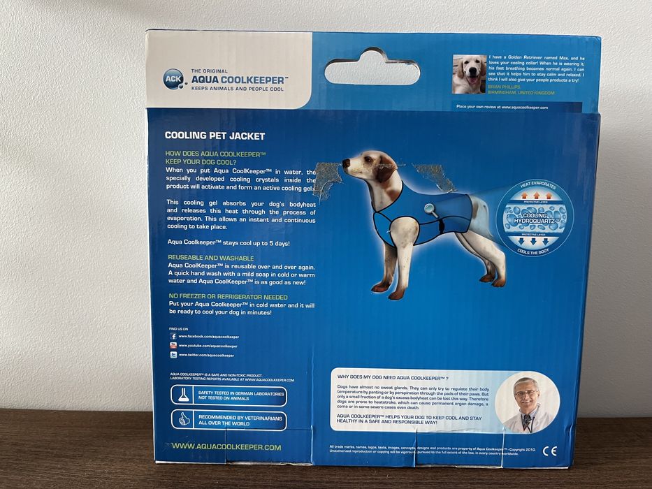 Chłodzące ubranie, ubranko, kurtka dla psa na upał, rozmiar S