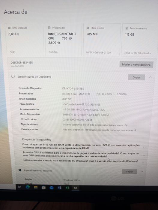 Computador Desktop i5 760