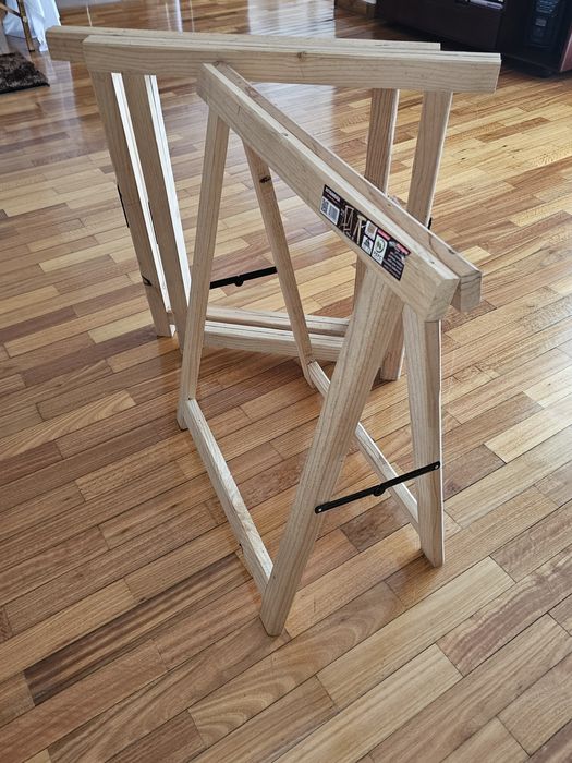 Cavaletes madeira pinho maciço - 75,5cm altura