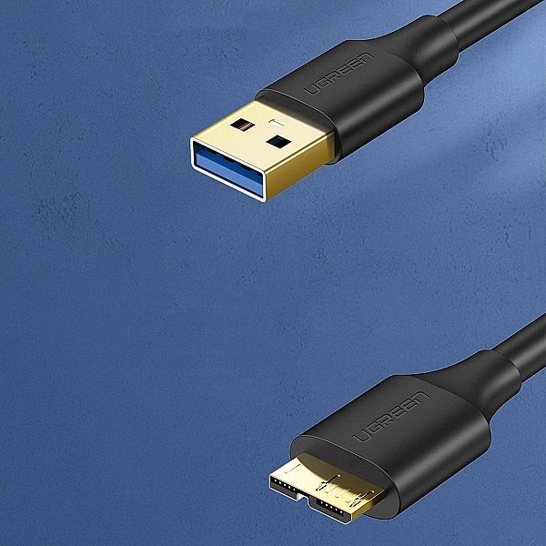 Ugreen kabel przewód Usb-a 3.0 - Micro Usb-b SuperSpeed 5Gb/s 1m czarn
