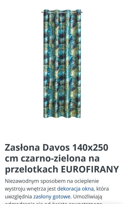 Zasłony zielone liście