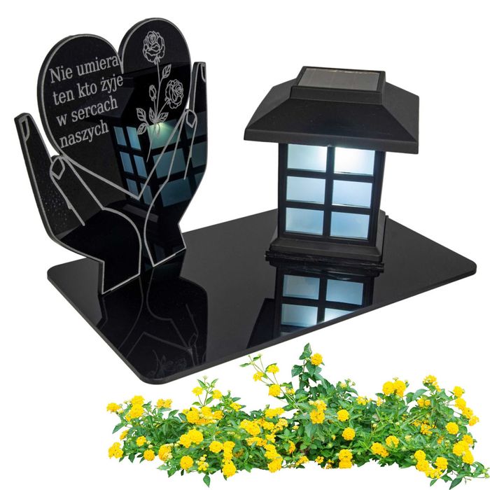 Znicz na GRÓB dla Mamy Taty Babci Dziadka Sentencja Grawer Solarny