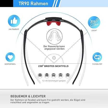 Suoso Okulary sportowe z polaryzacją, okulary rowerowe UV400