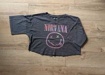 T-shirt Nirvana crop top XS 34 grunge koszulka