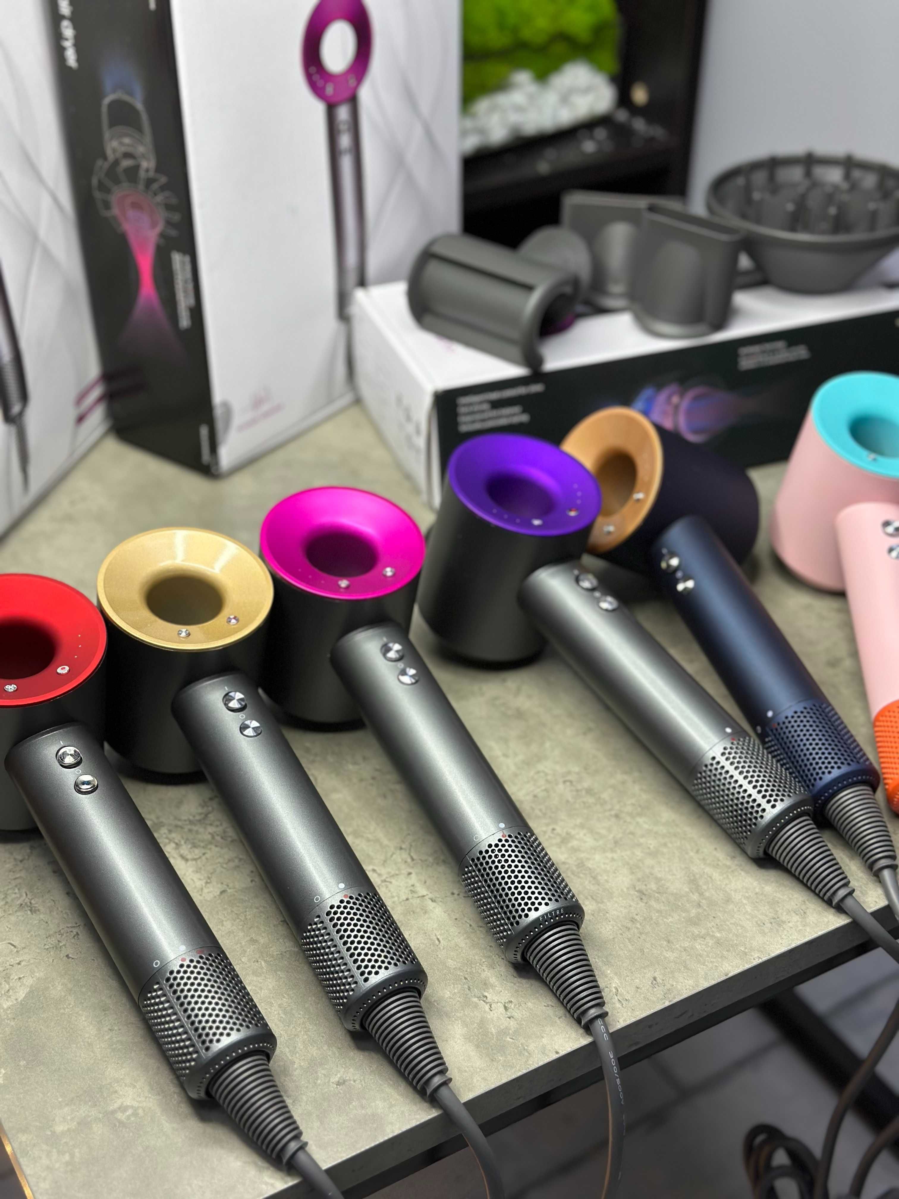 Новинка Топовий Фен super Hair dryer На 5 Насадок 7 Кольорів Золотий