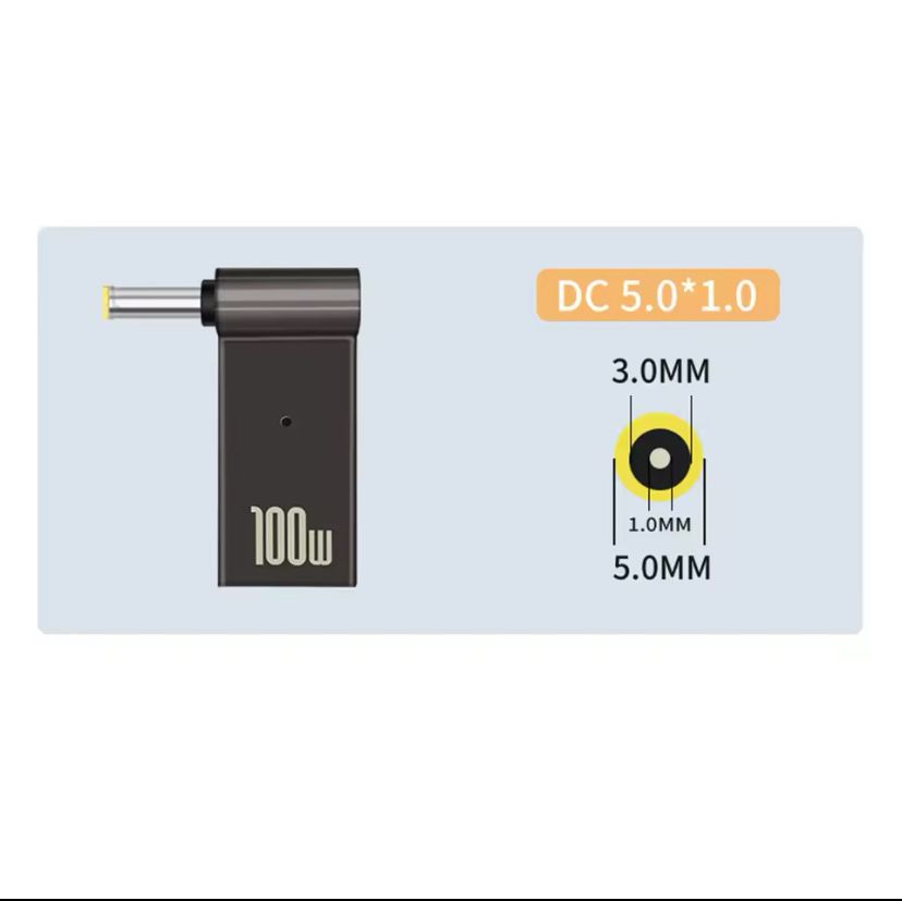 Перехідник для зарядного пристрою повербанком 5.0*1 USB type C