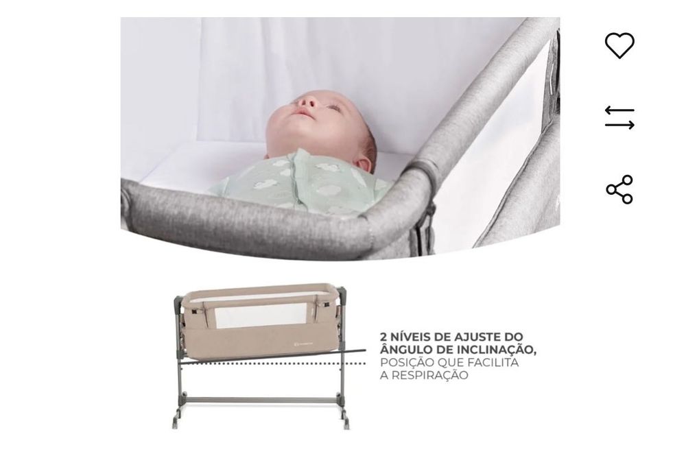 Berço KINDERKRAFT Neste Up Bege c/ regulador de altura dual