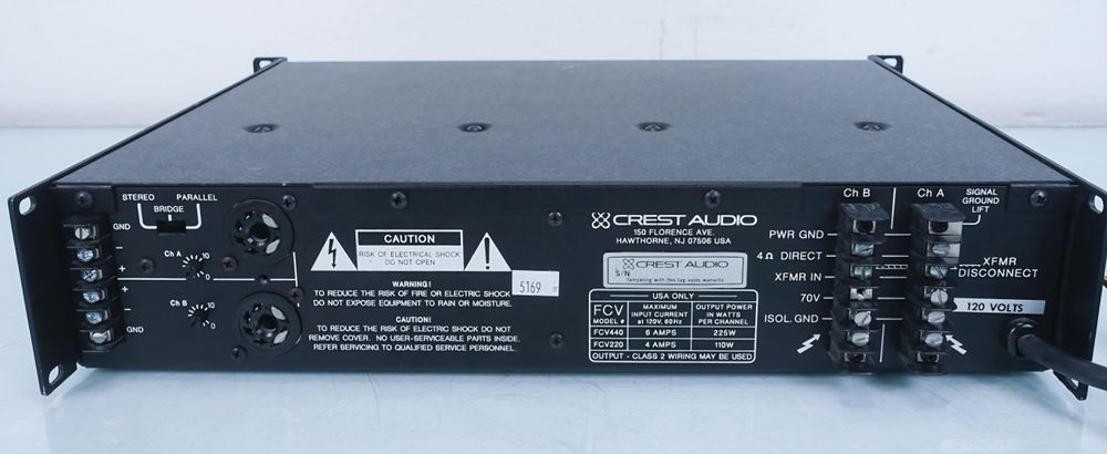 crest audio fcv 440 power amplifier