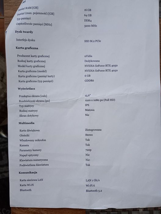 Laptop gamingowy do grania, bardzo wydajny, energooszczędny, nowy