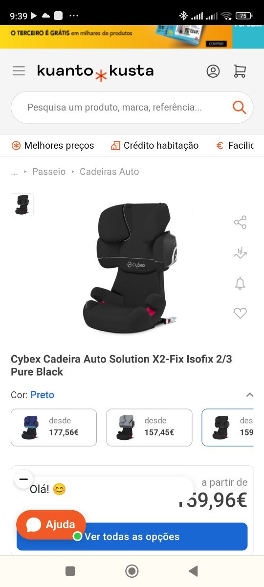 Cadeira avtomovel criança