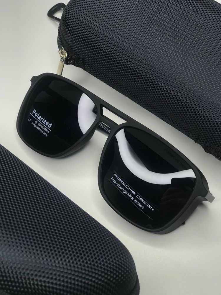 Мужские солнцезащитные очки черные поляризацией PORSCHE Порше поляриза