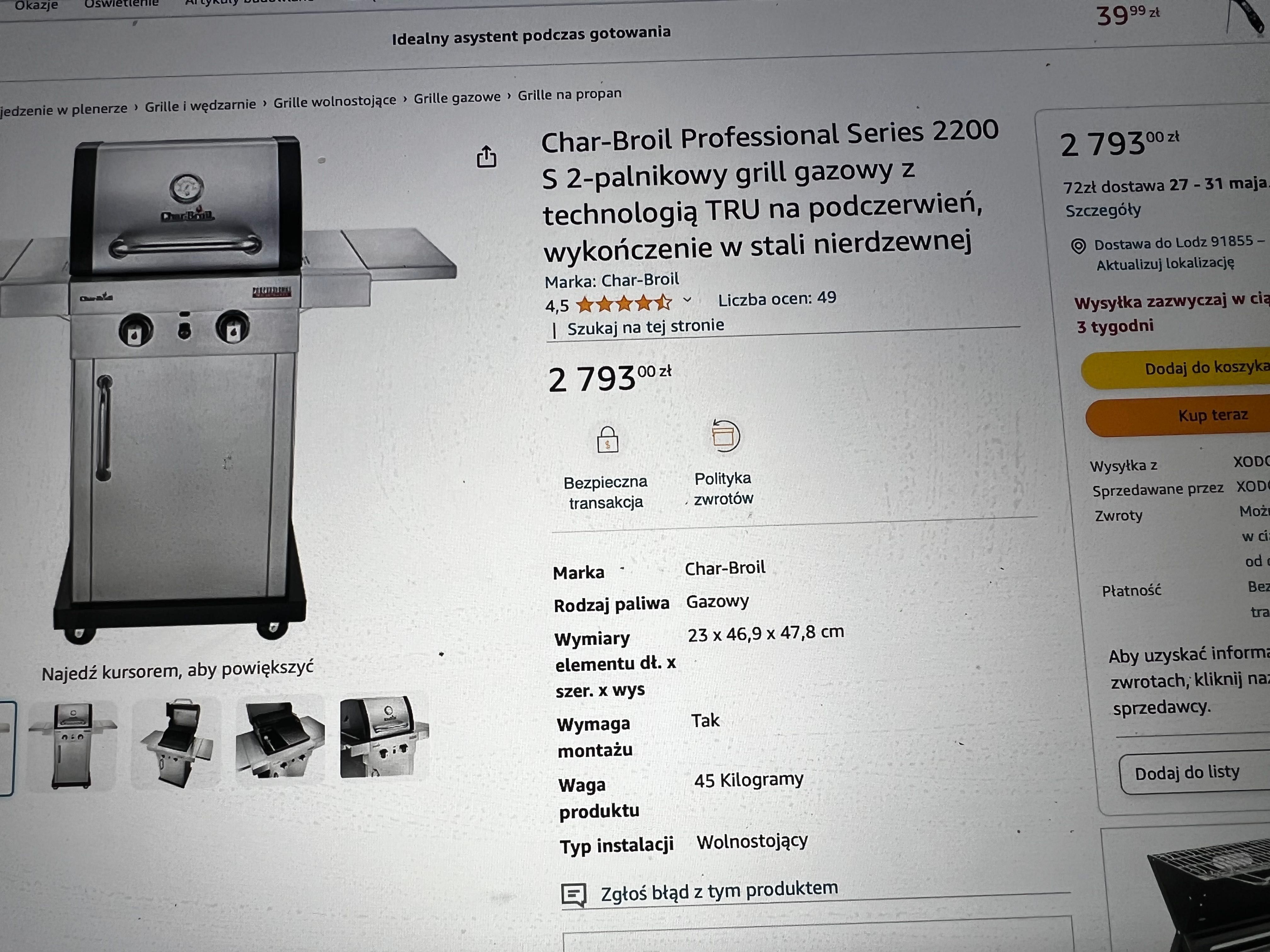 Grill Gazowy Char Broil z technologią TRU na podczerwień