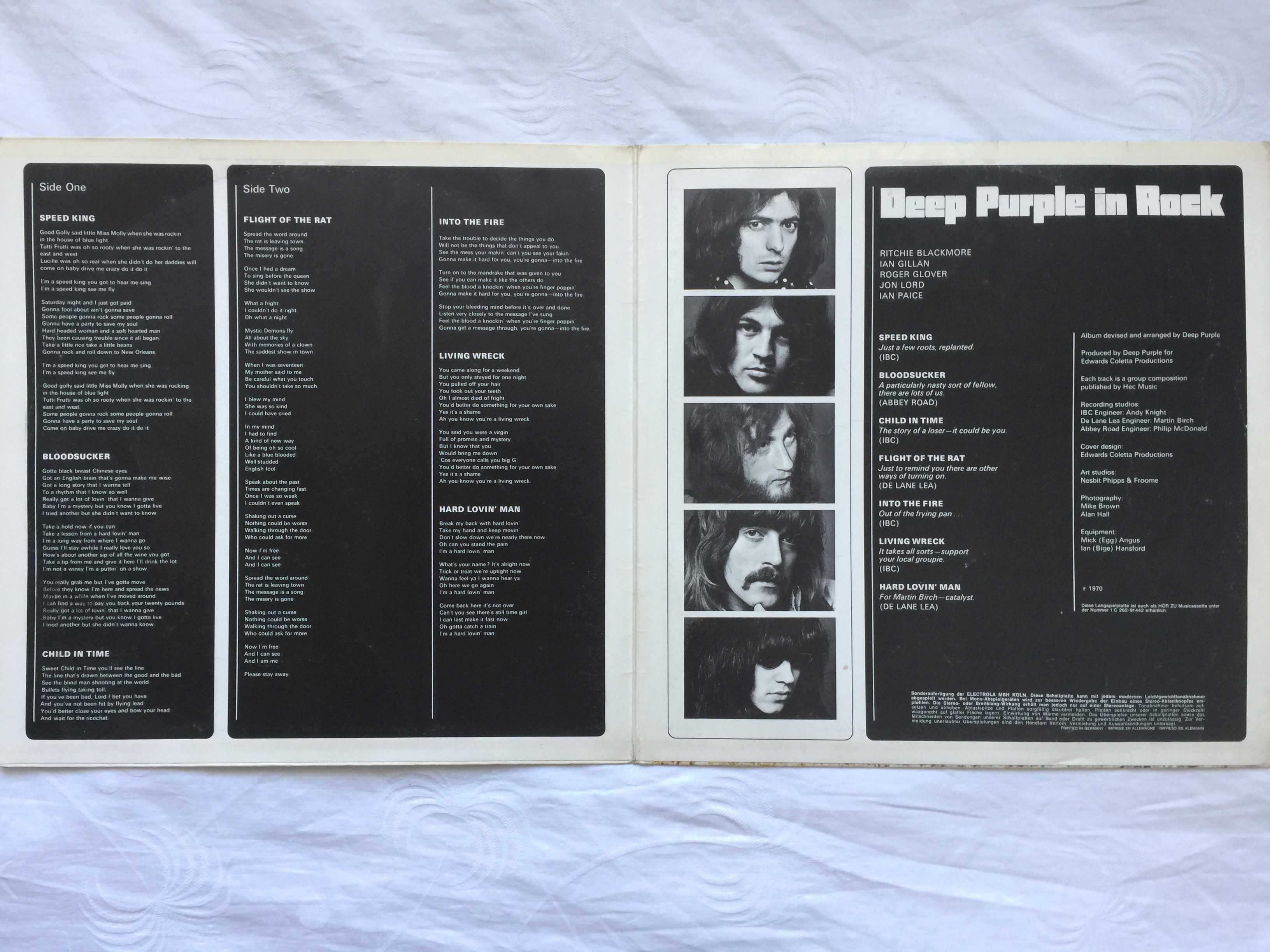 Deep PURPLE In Rock SHZE 288 Germany 1970 Winyl 1-Press