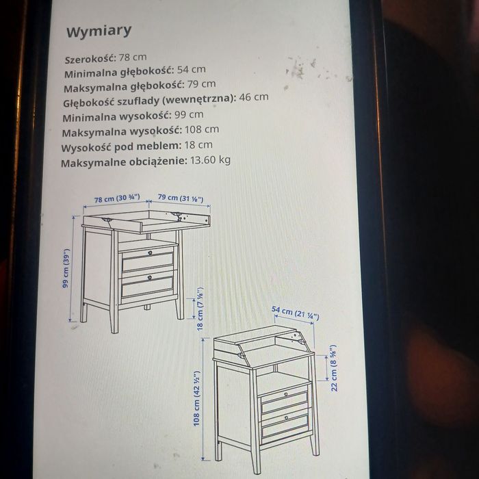 Przewijak Sundvik Ikea szafka komoda