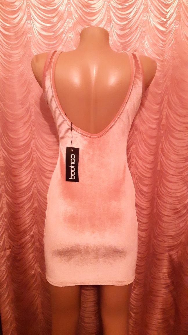Boohoo. Платье-майка мини. Велюр.