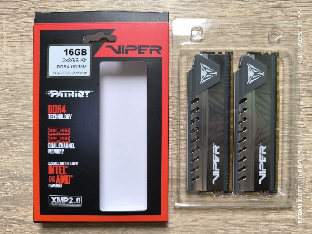 Pamięć RAM DDR4 16GB (2x8) 2666 CL16 Patriot Viper