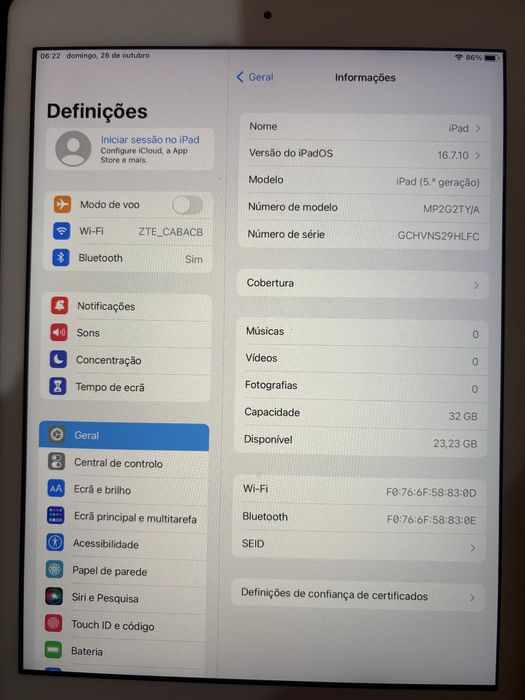 iPad (5 geração) bom estado com capa