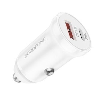 Borofone Ładowarka samochodowa BZ18A - USB + Typ C - PD 20W QC 3.0 18W