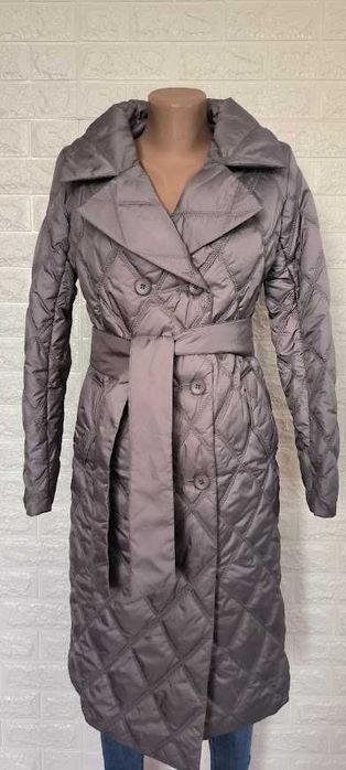 Жіноче пальто куртка пряме з плащівки з поясом осіннє наш 44 розмір