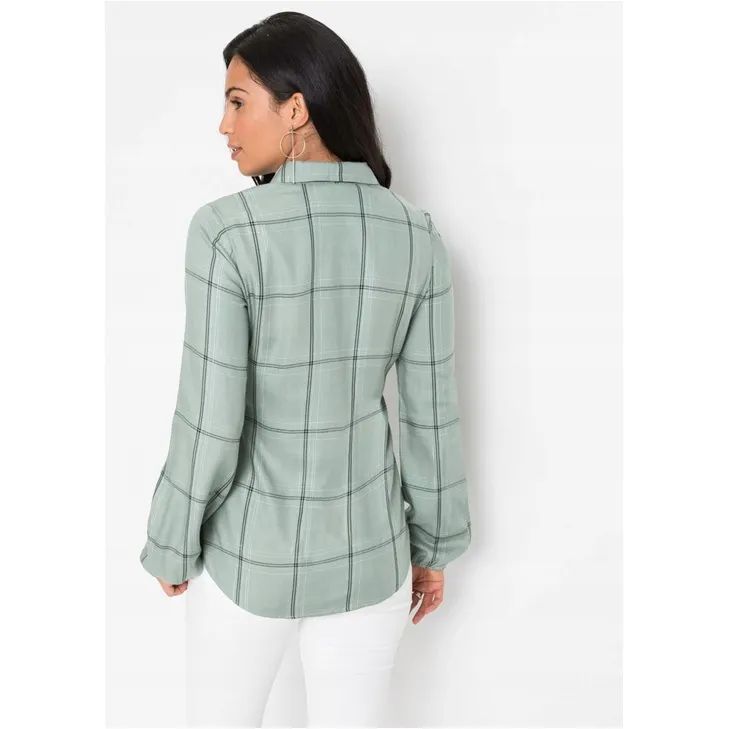 bonprix casualowa koszula bluzka w kratę guziki 48-50