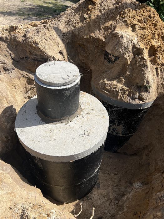 Септик під ключ.Каналізація,переливна та вигрібна яма траншеї копання