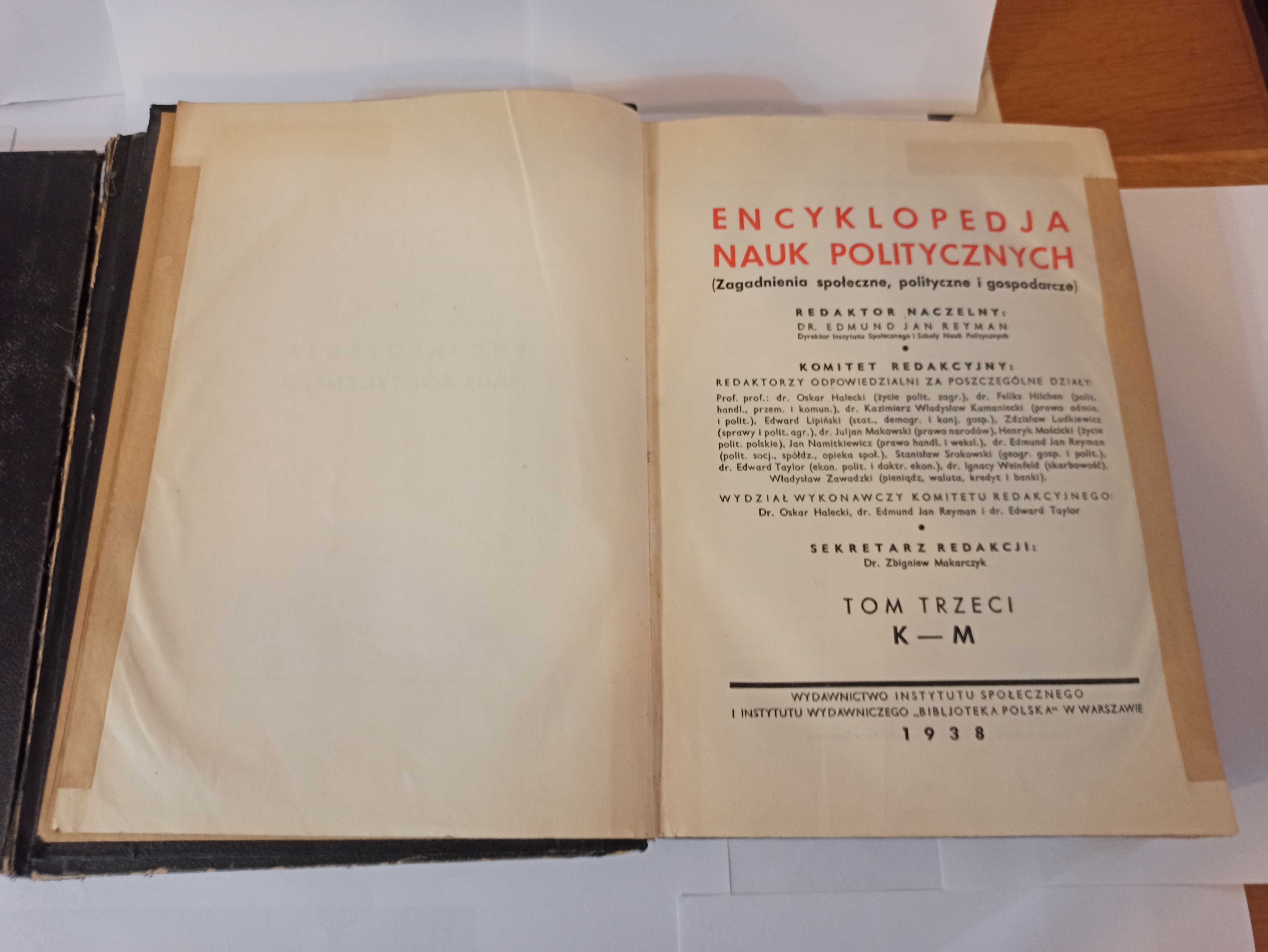 Encyklopedia nauk politycznych Tom 1-3   Rok 1936-37