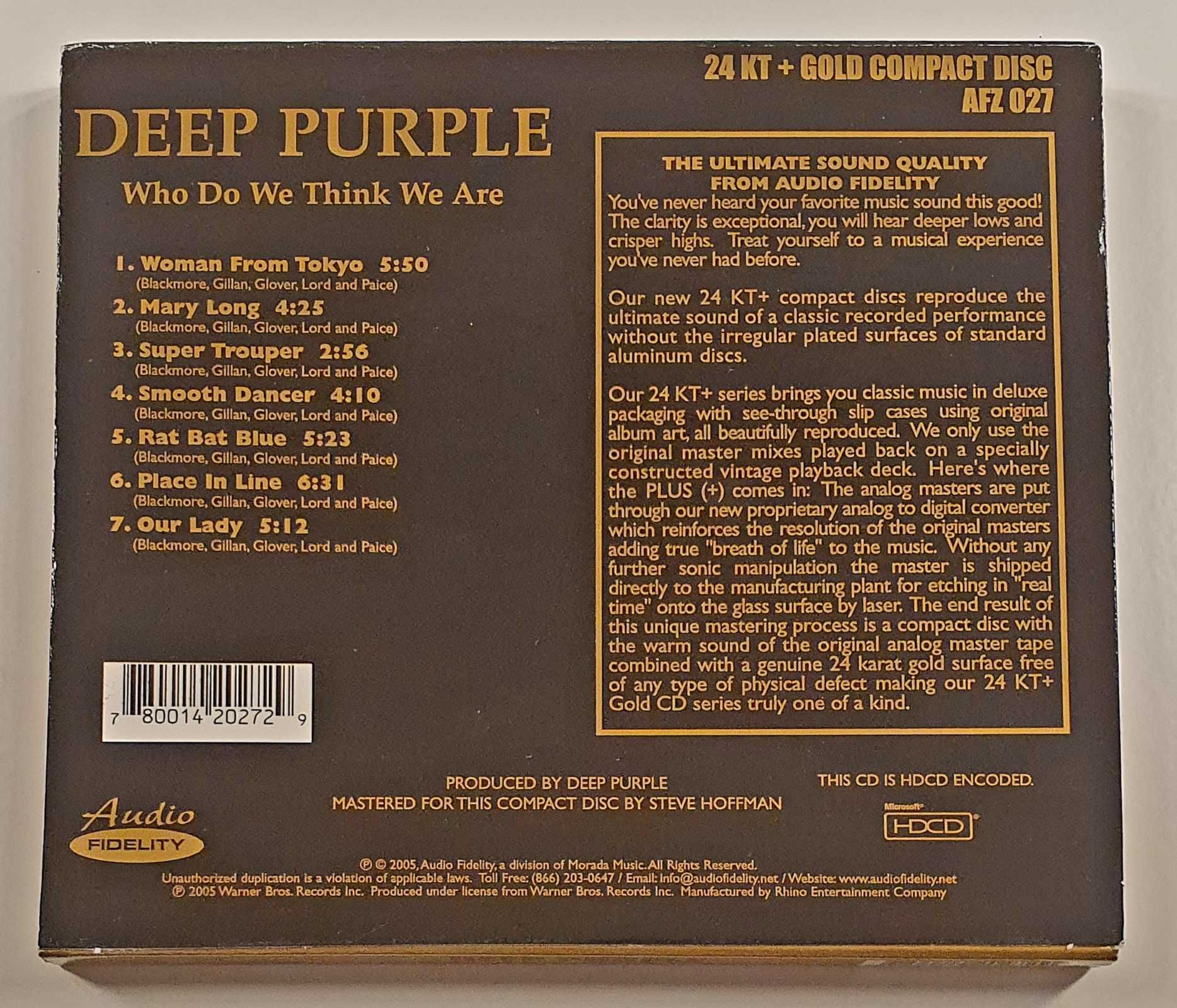 Deep Purple - Who Do We Think We Are (Audio Fidelity 24kt Ltd)