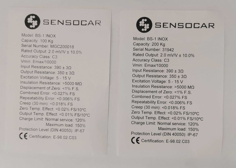 тензодатчики sensocar  PL 50/BS-1  (100-200кг)
