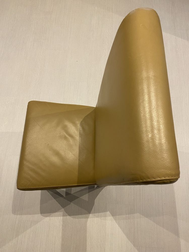Cadeira almofada em pele verdadeira cor beje