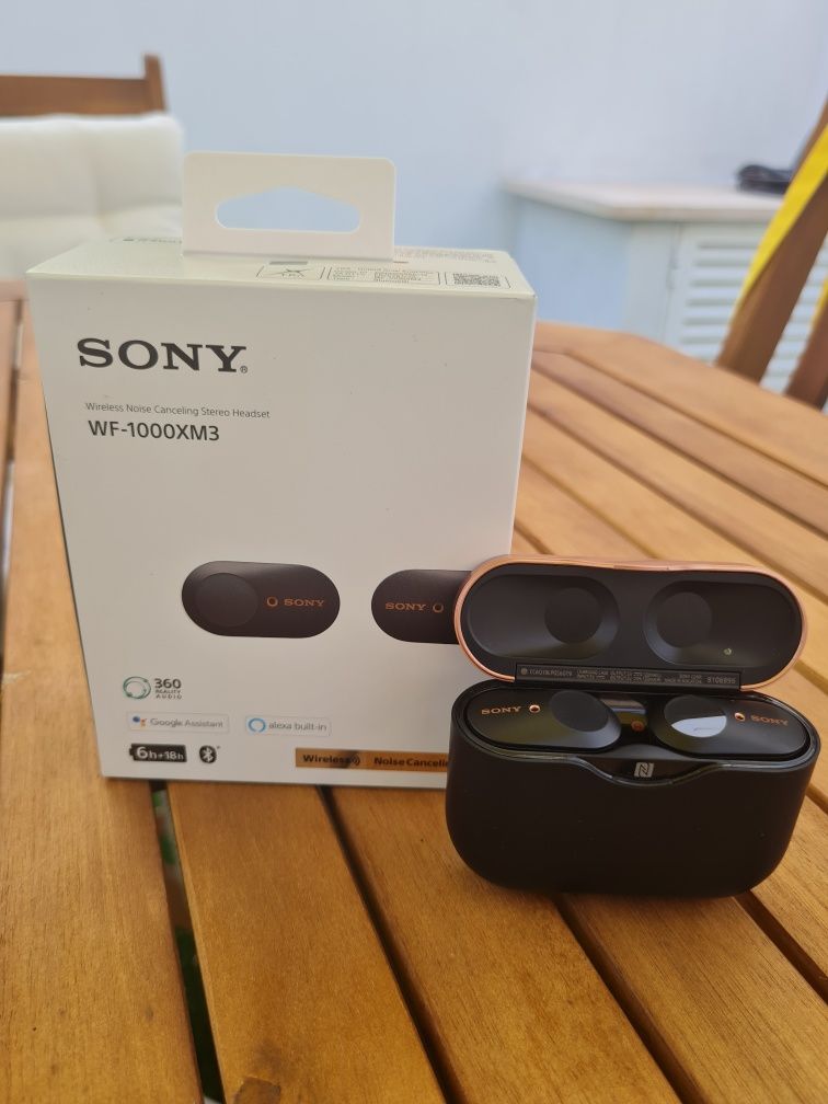 Auriculares com cancelamento de ruído sem fios WF-1000XM3