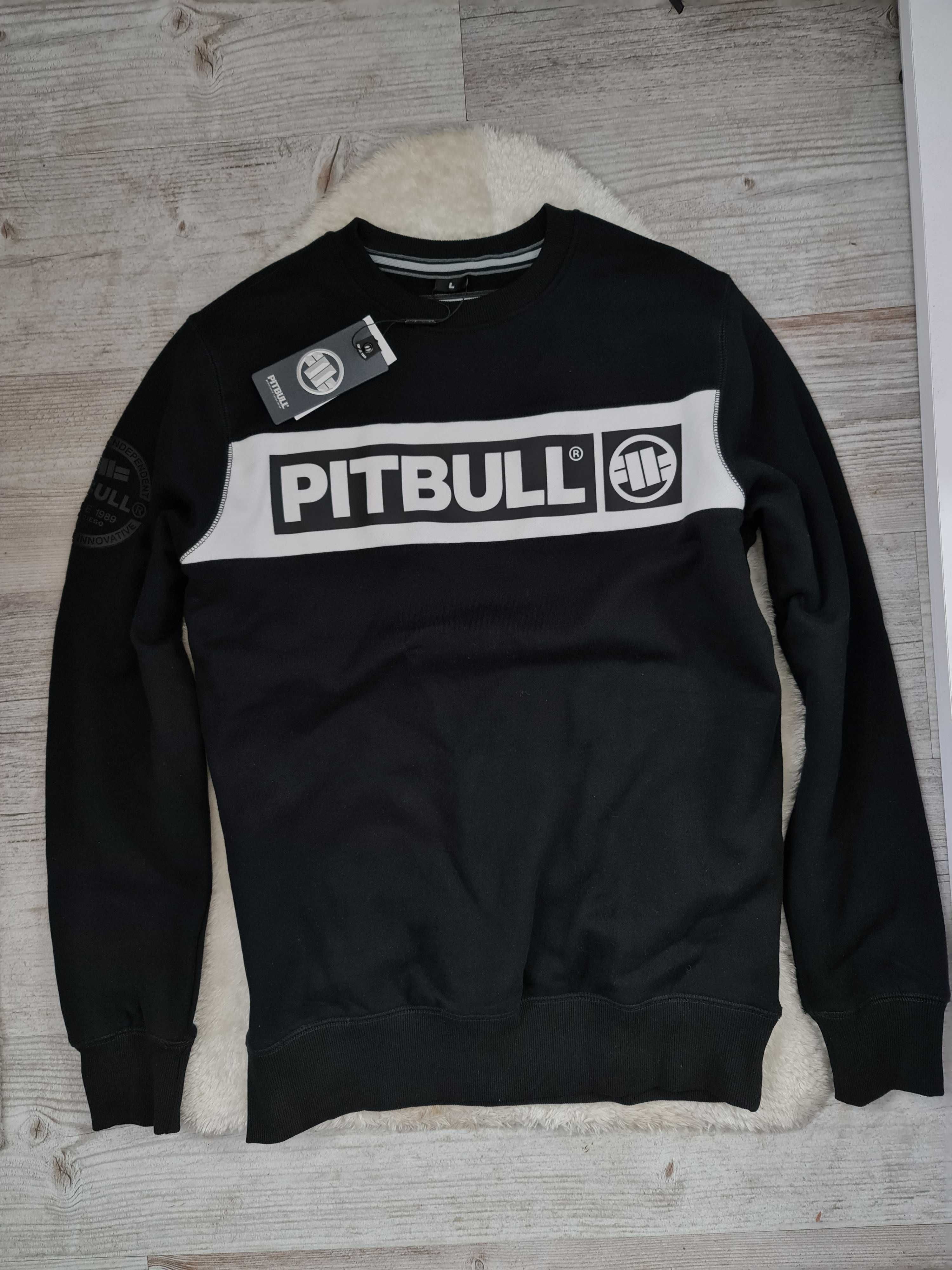 Bluza Crewneck PitBull Rozmiar L Czarna Nowa Logo