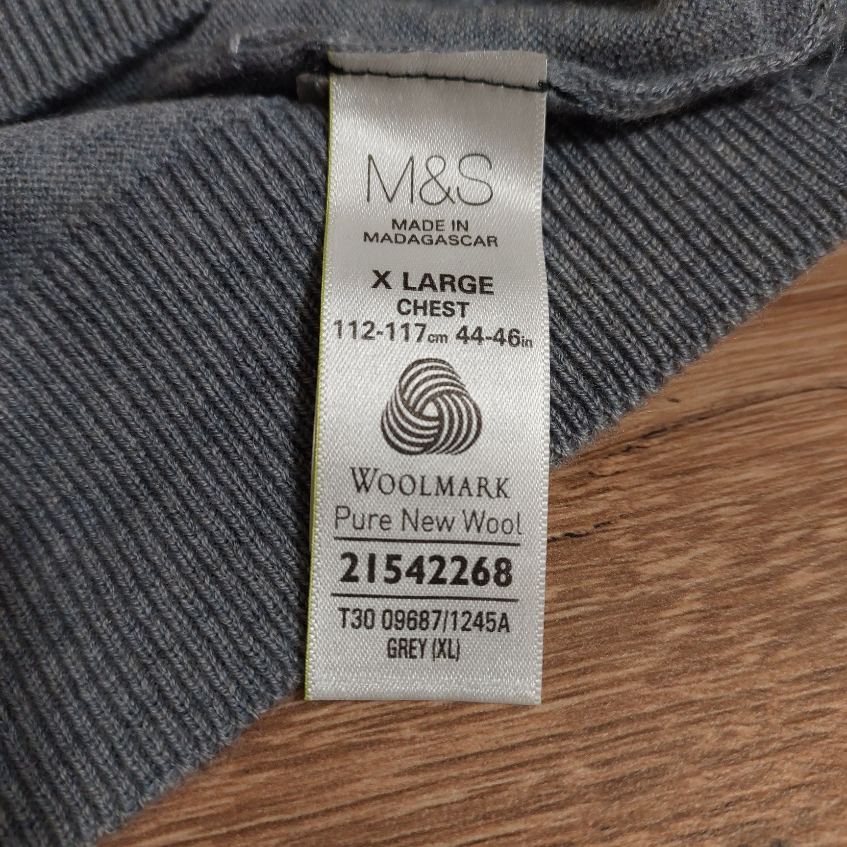 Новий Чоловічий светр Marks&Spencer з мериносової шерсті