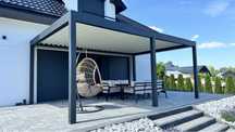 Pergola Lamelowa z otwieranym dachem, oświetleniem i montażem, 6x4m
