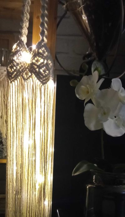 Lampion Abażur Makrama Handmade Eko Bawełna
