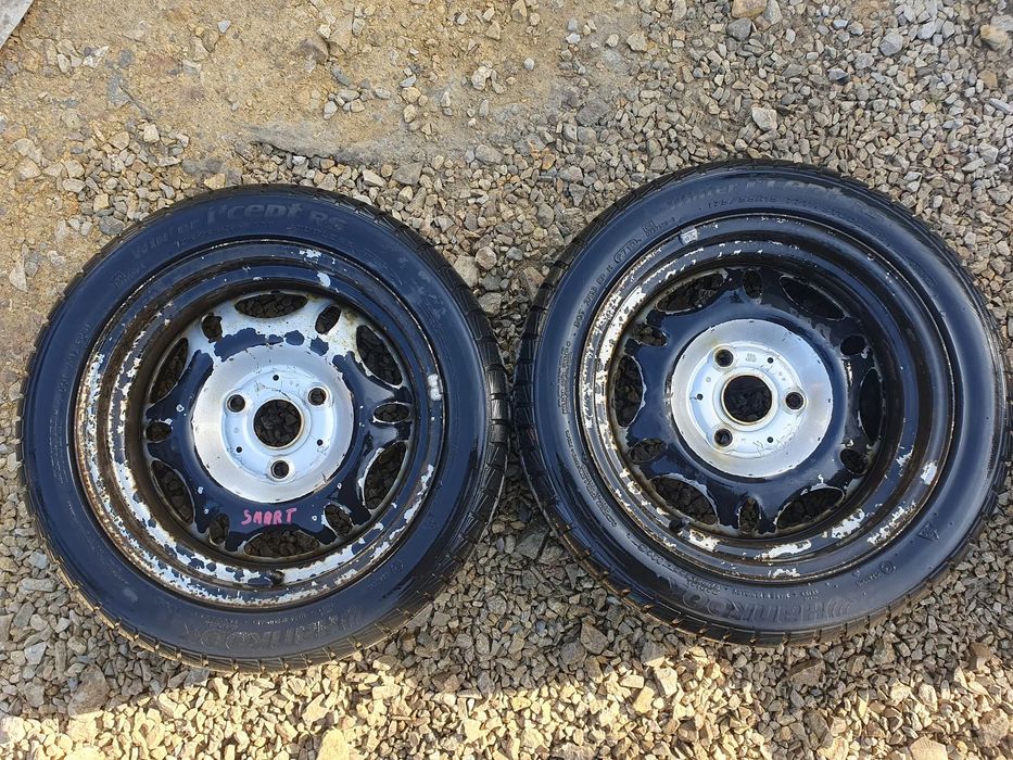 SMART FORTWO 2X KOŁA FELGI 15&quot; 5.5J ET-1 3x112 OPONY ZIMOWE HANKOOK WINTER I*CEPT RS 6MM 175/55/R15